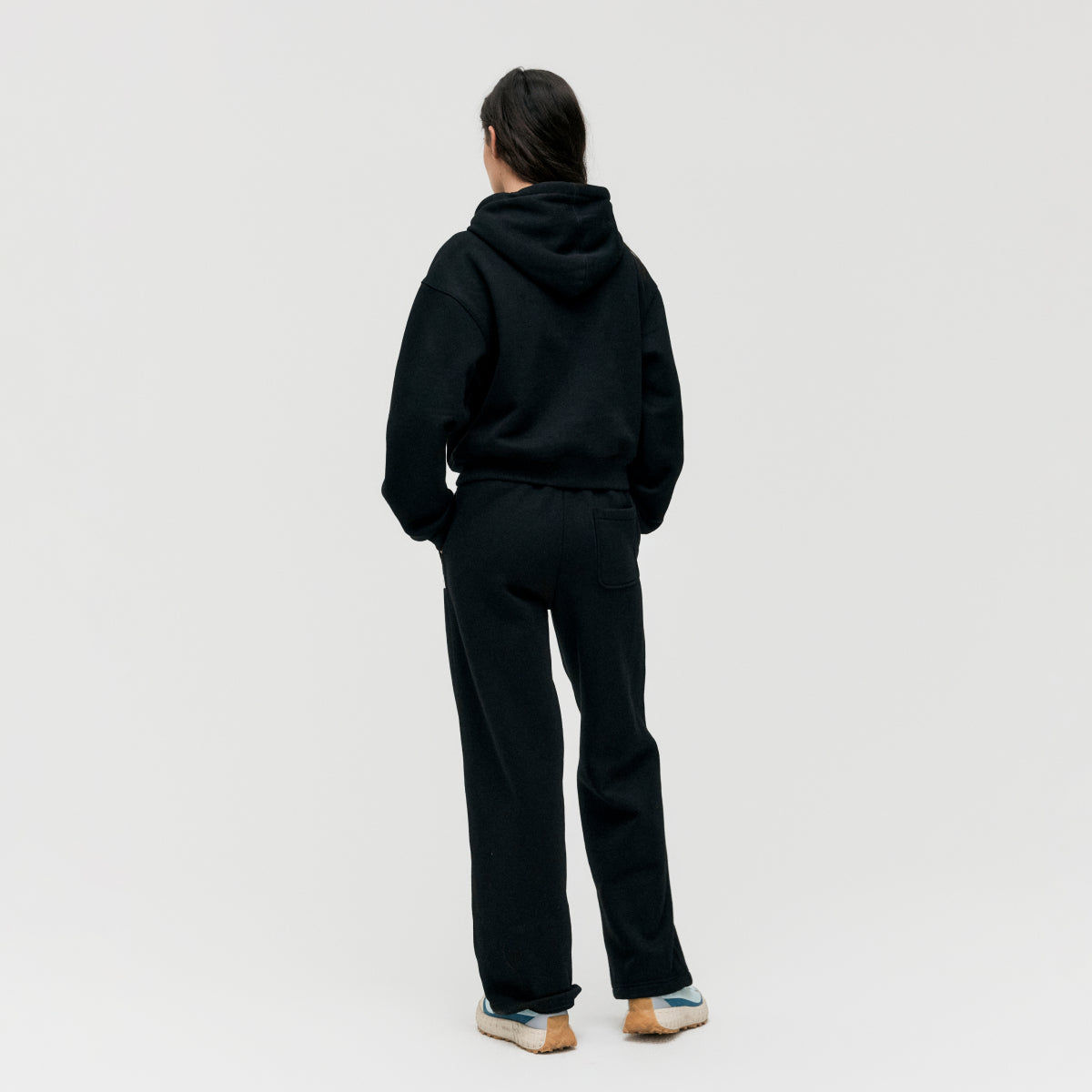 W'S ESSENTIAL BRUSHED HOODIE - BLACK