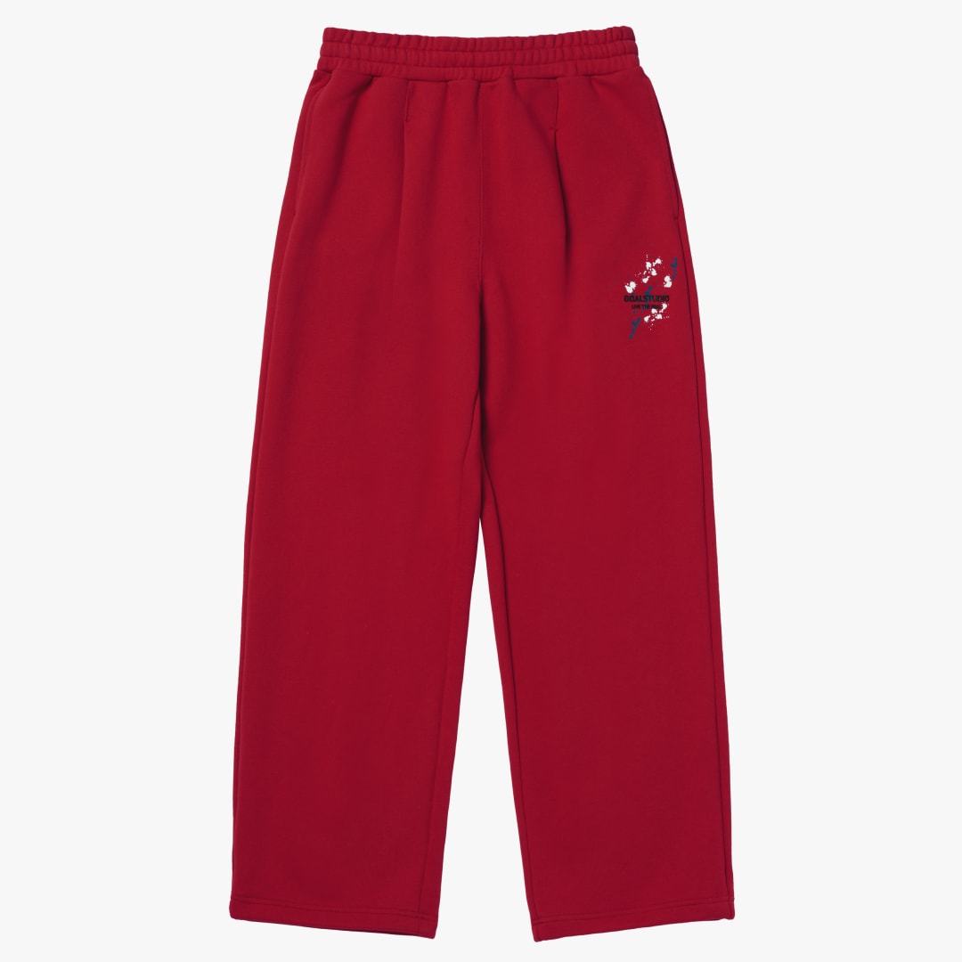 ゴールスタジオ エッセンシャル ペインテッド ワイドパンツ レッド
