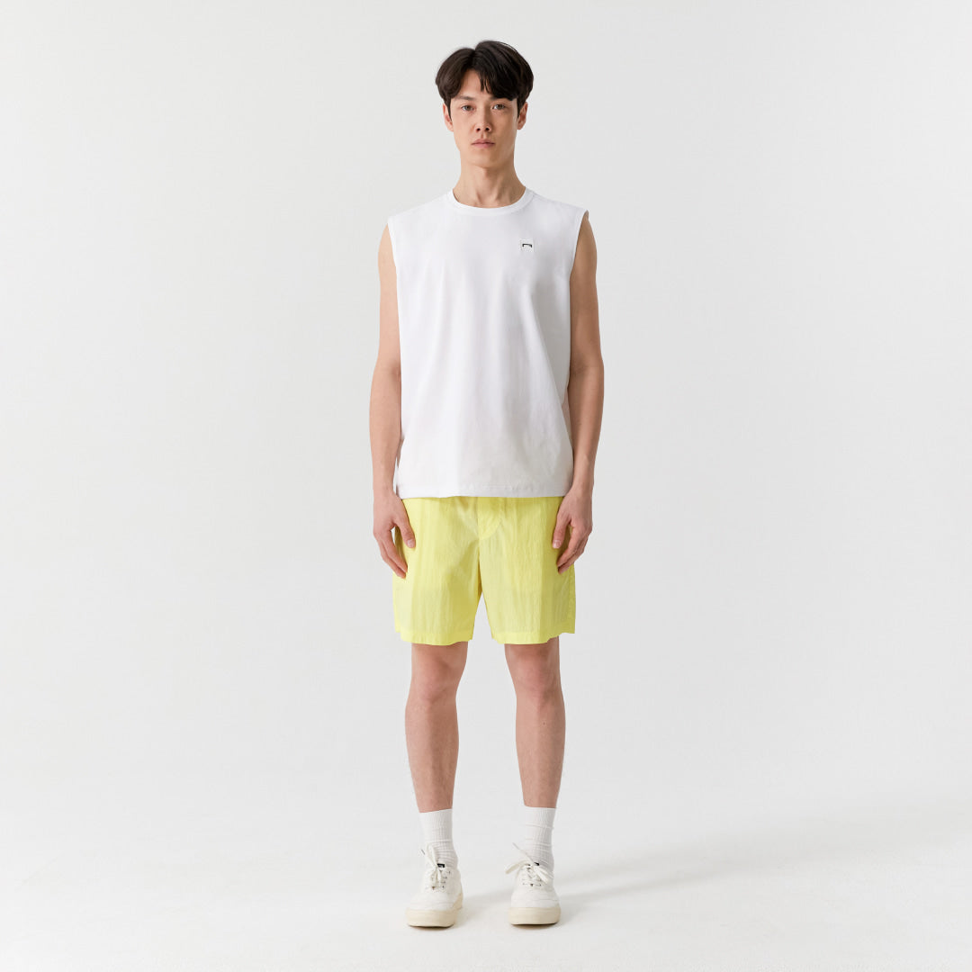 ゴールスタジオ エアドライ A-skin ビッグロゴ ノースリーブ Tシャツ ホワイト