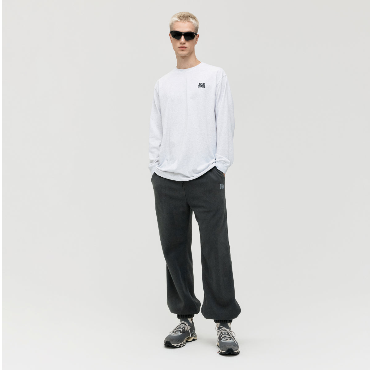 ESSENTIAL LAYERED LONGSLEEVE TEE - MELANGE GREY