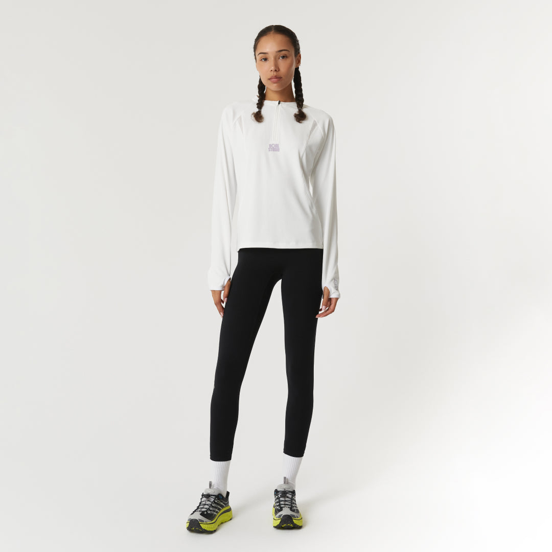 ゴールスタジオ ウィメンズ ロング スリーブ クォーター ジップ アップ ホワイト