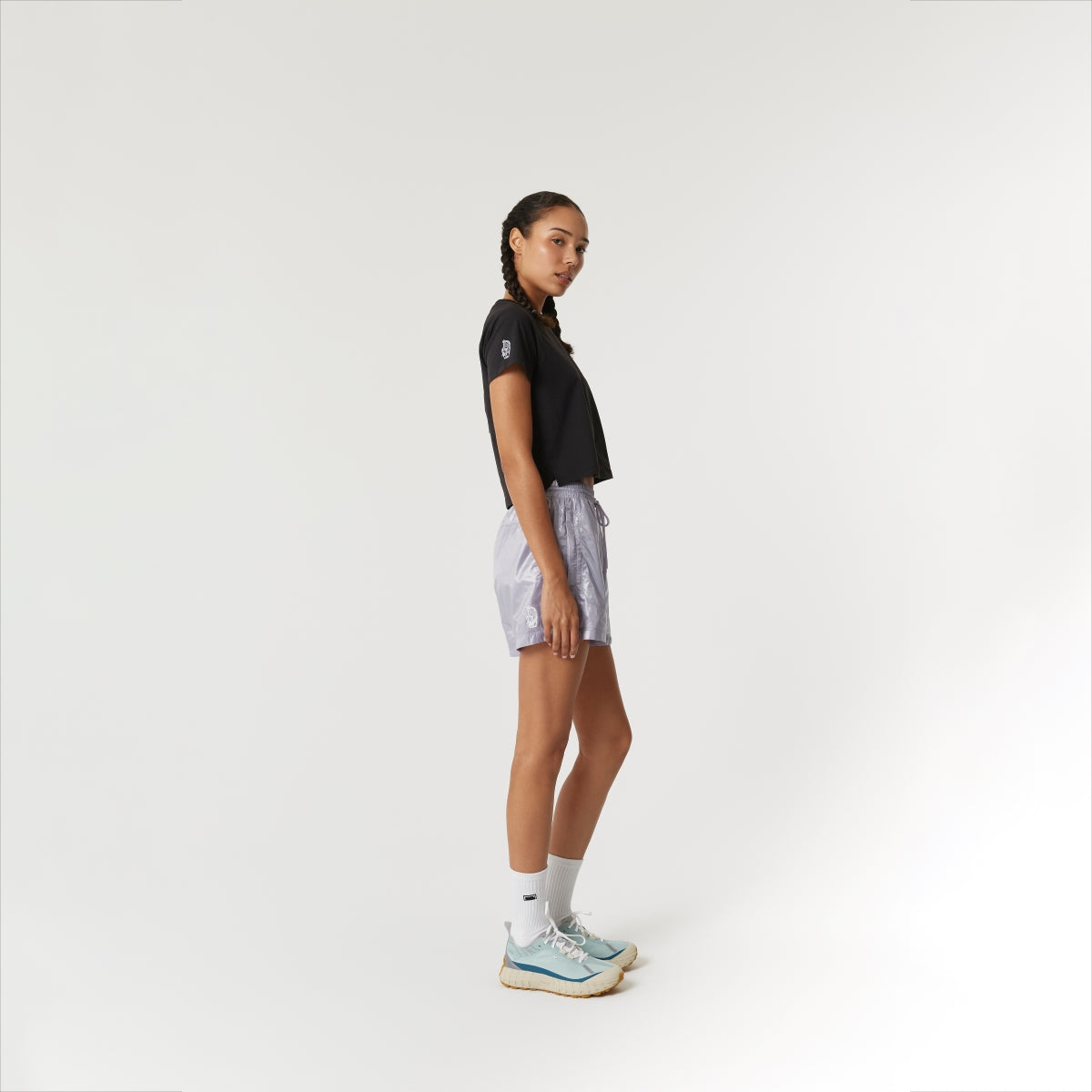 ゴールスタジオ グロッシー メッシュ ライン ショーツ ラベンダー