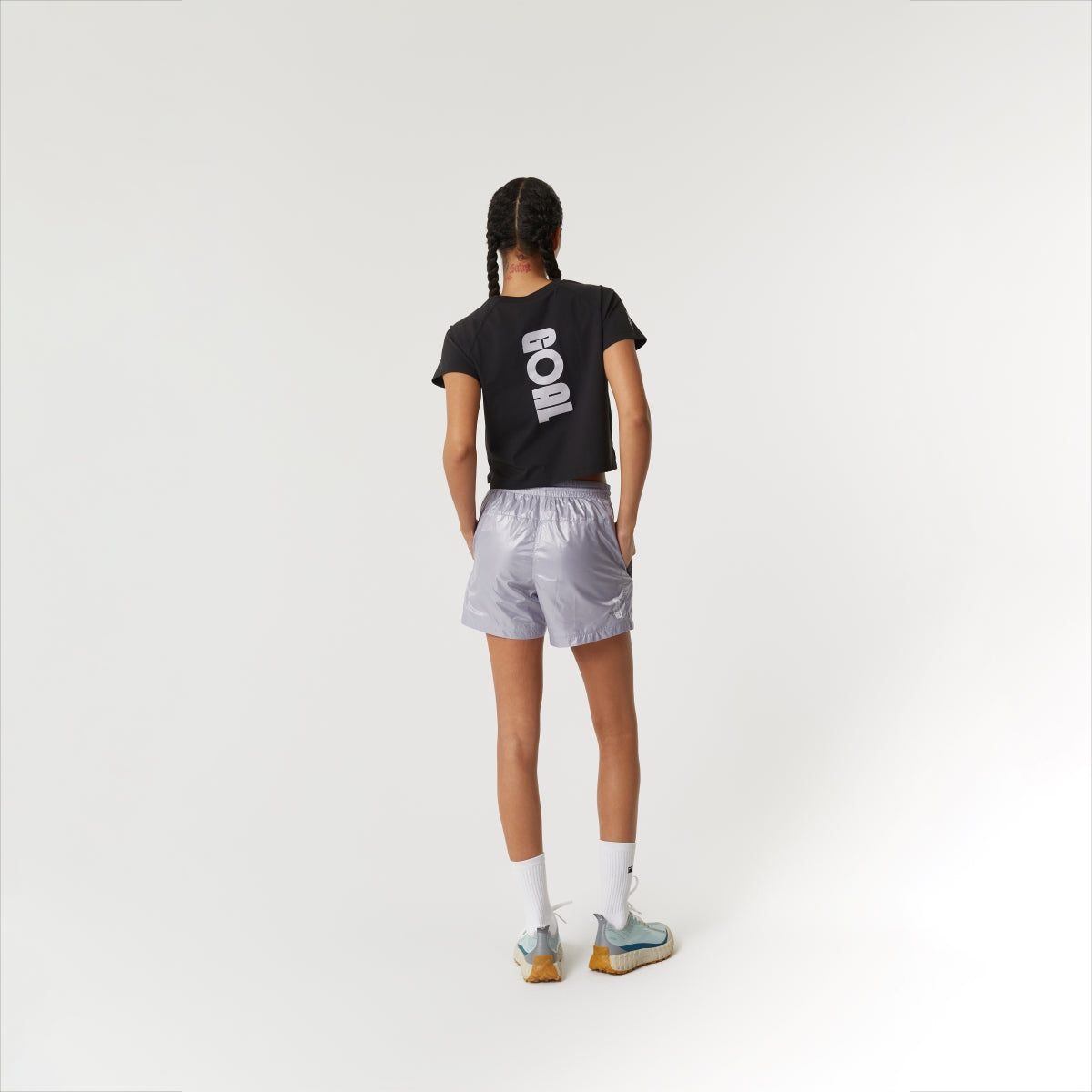 ゴールスタジオ グロッシー メッシュ ライン ショーツ ラベンダー