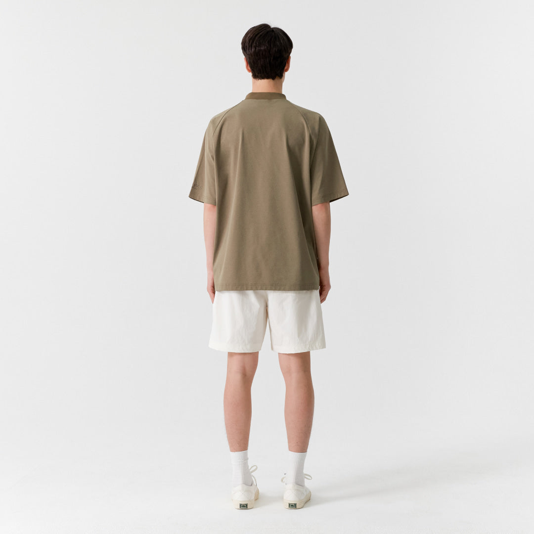 ゴールスタジオ エアドライ A-skin ヘンリーネック Tシャツ ベージュ