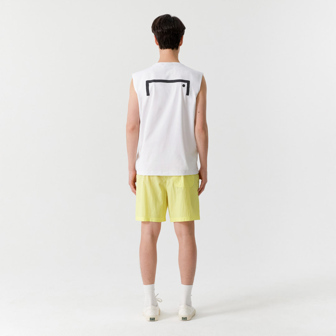 ゴールスタジオ エアドライ A-skin ビッグロゴ ノースリーブ Tシャツ ホワイト
