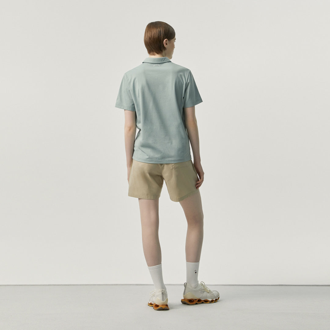 ゴールスタジオ エア ドライ スタック ロゴ ポロ シャツ ライト カーキ