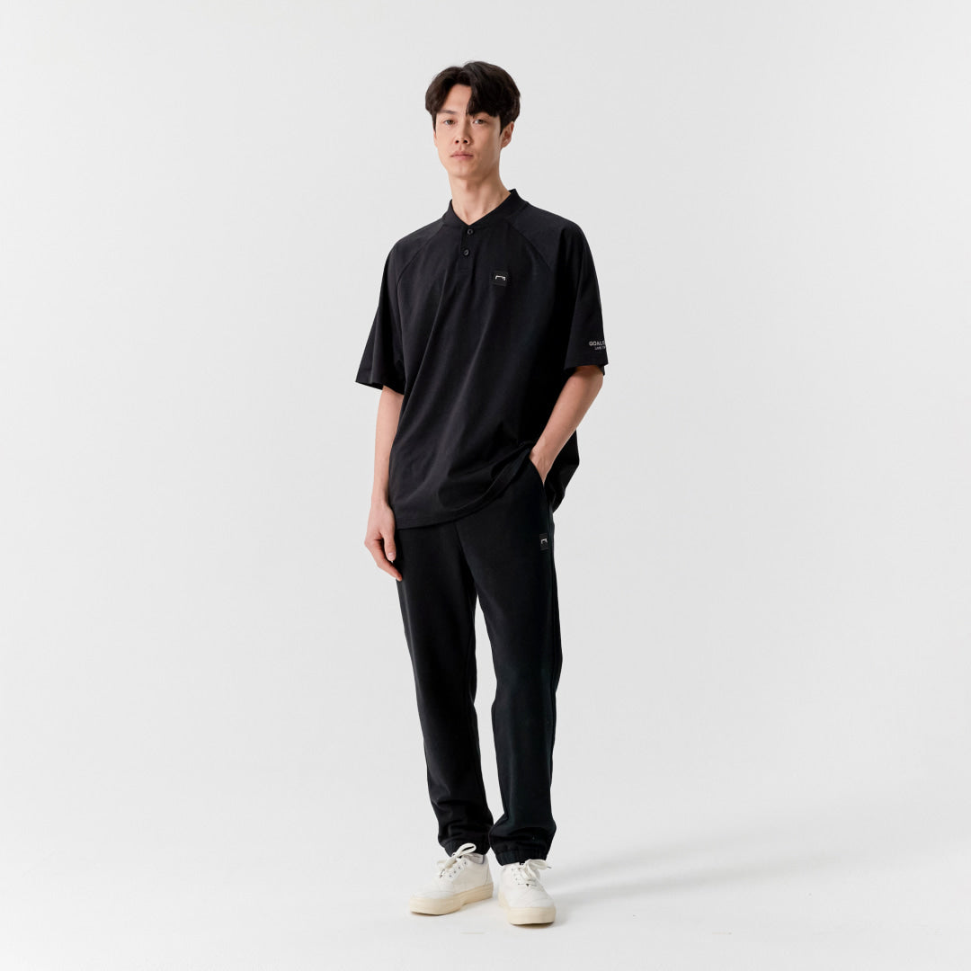 ゴールスタジオ エアドライ A-skin ヘンリーネック Tシャツ ブラック