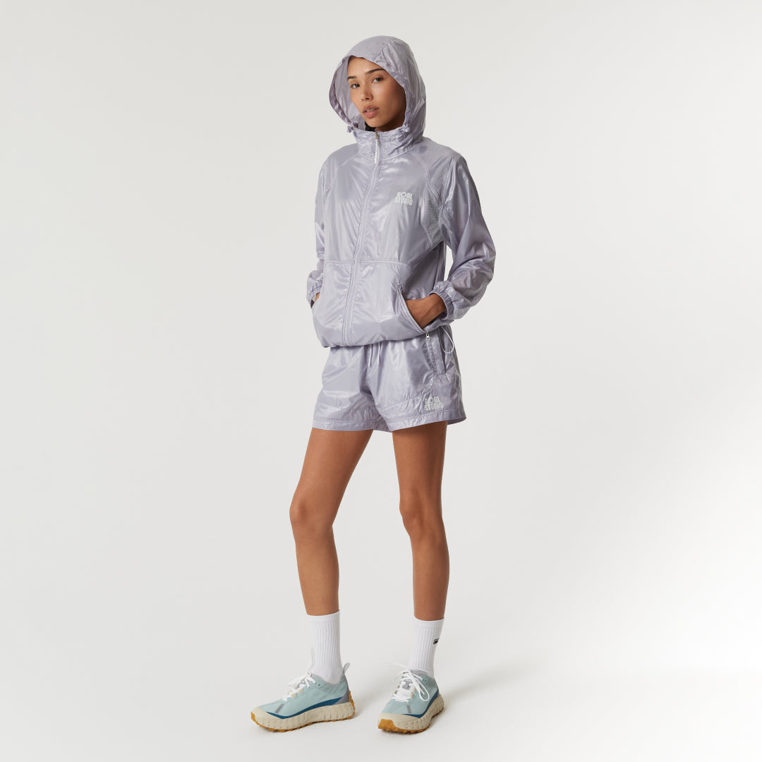 ゴールスタジオ グロッシー フーデッド ライトウェイト ジャケット ラベンダー