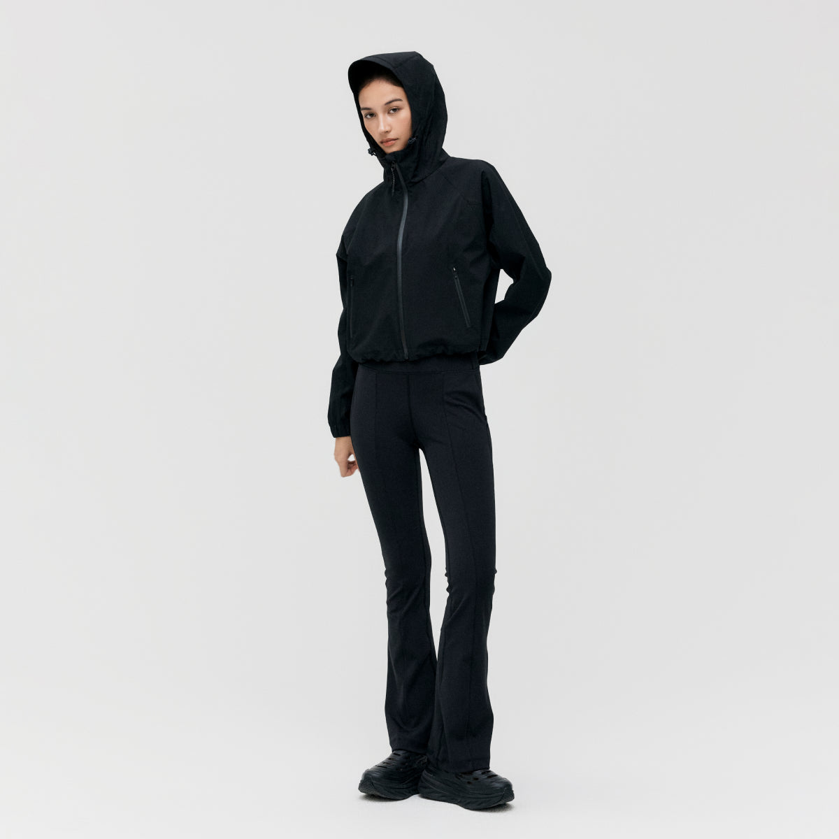 W'S 3LAYER CROPPED ACTIVE JACKET - BLACK