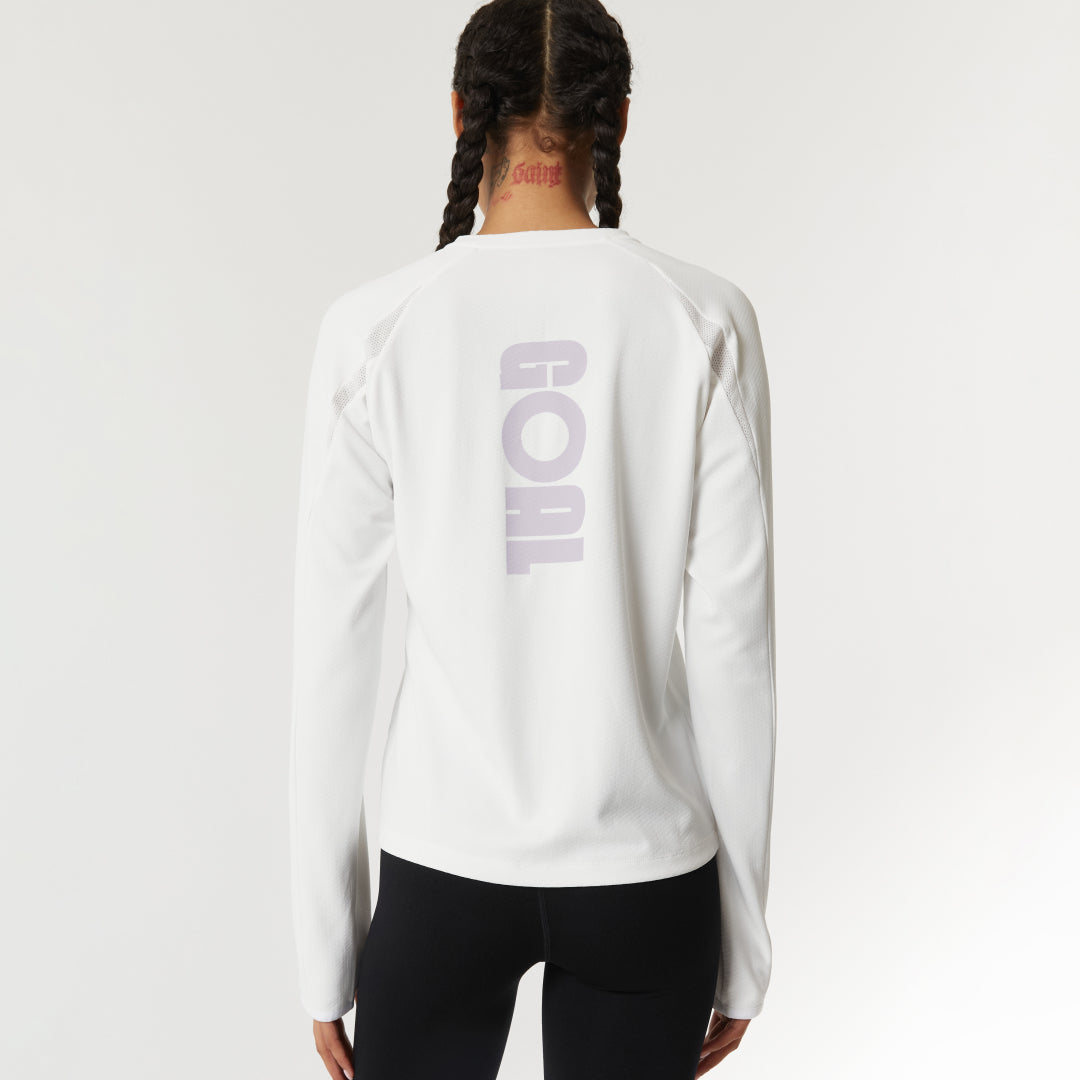 ゴールスタジオ ウィメンズ ロング スリーブ クォーター ジップ アップ ホワイト