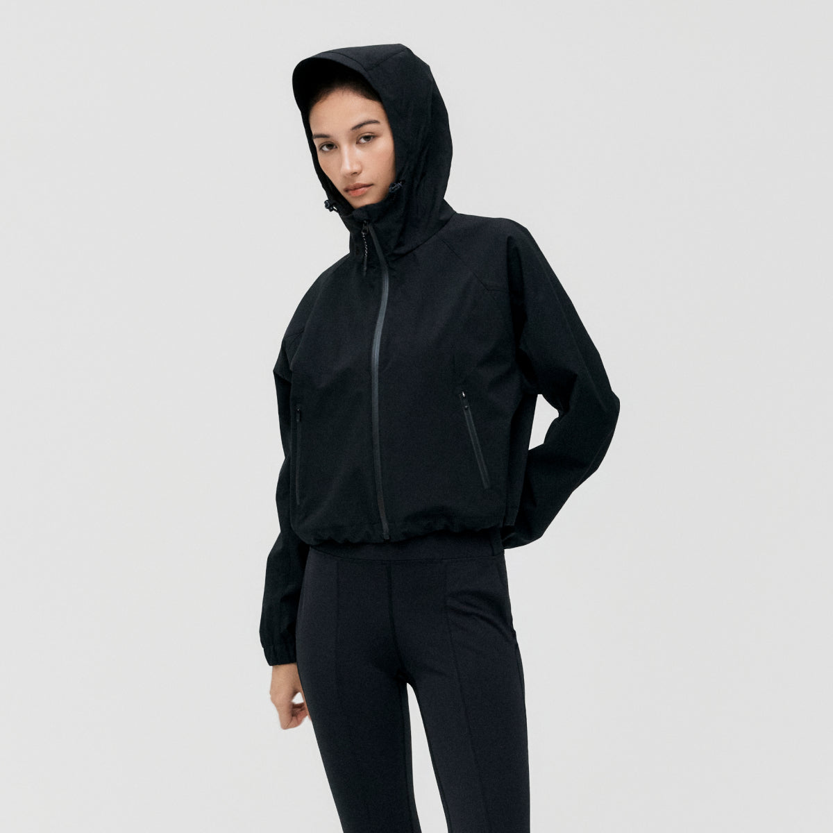 W'S 3LAYER CROPPED ACTIVE JACKET - BLACK