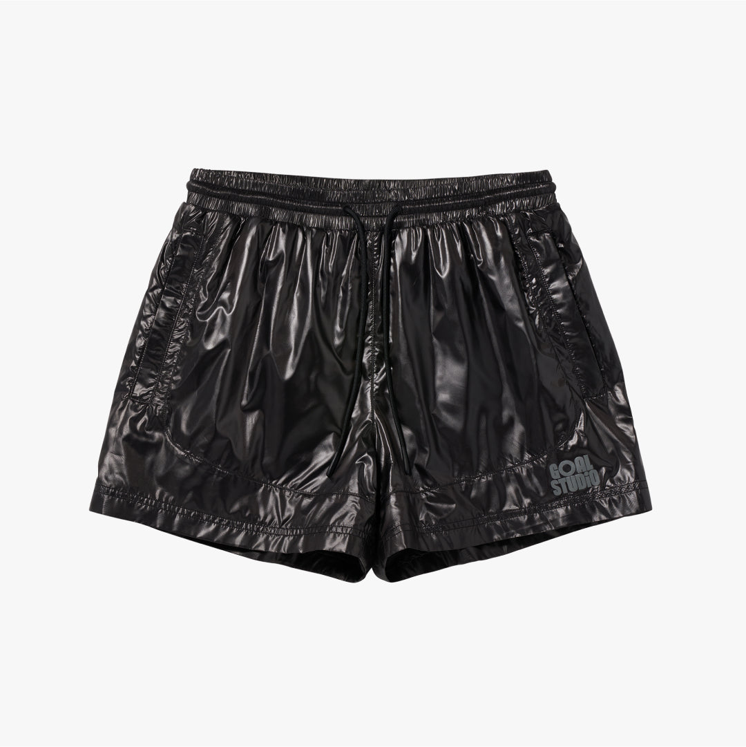 ゴールスタジオ グロッシー メッシュ ライン ショーツ ブラック