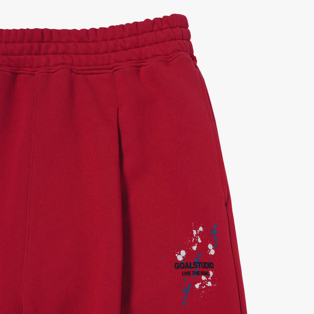 ゴールスタジオ エッセンシャル ペインテッド ワイドパンツ レッド