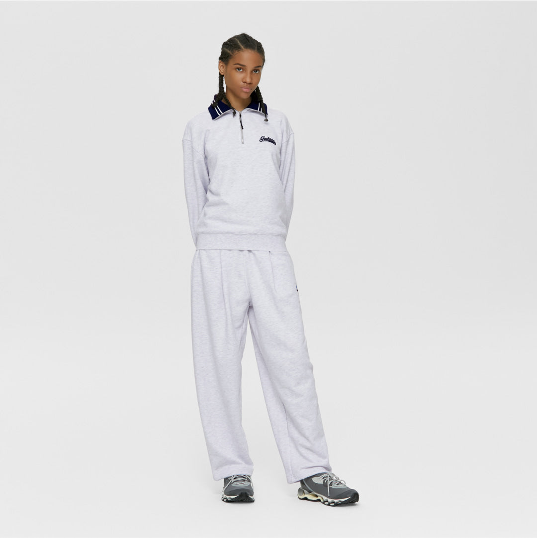 ゴールスタジオ スクリプトロゴ ハーフジップアップ スウェット メランジグレー