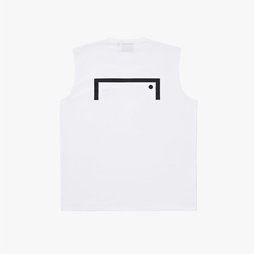 ゴールスタジオ エアドライ A-skin ビッグロゴ ノースリーブ Tシャツ ホワイト