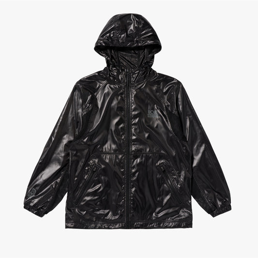 ゴールスタジオ グロッシー フーデッド ライトウェイト ジャケット ブラック