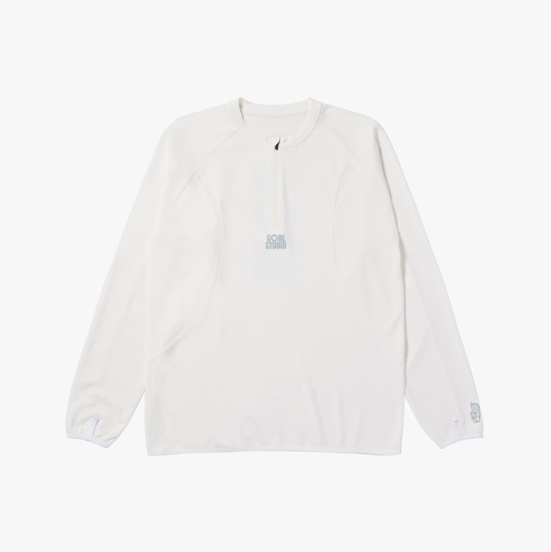 ゴールスタジオ メンズ ロング スリーブ クォーター ジップ アップ ホワイト