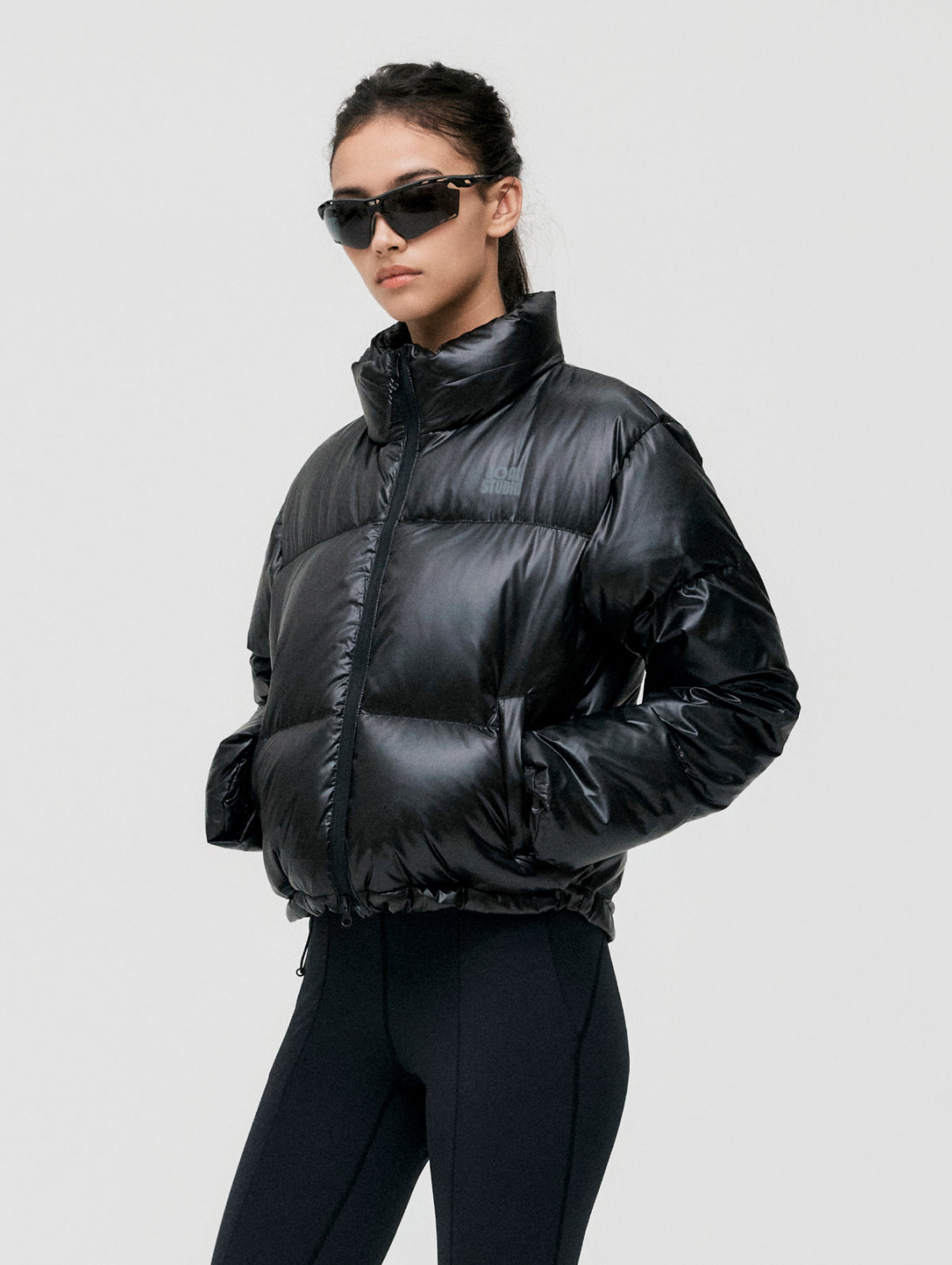 W'S CROPPED PUFFER DOWN JACKET - BLACK