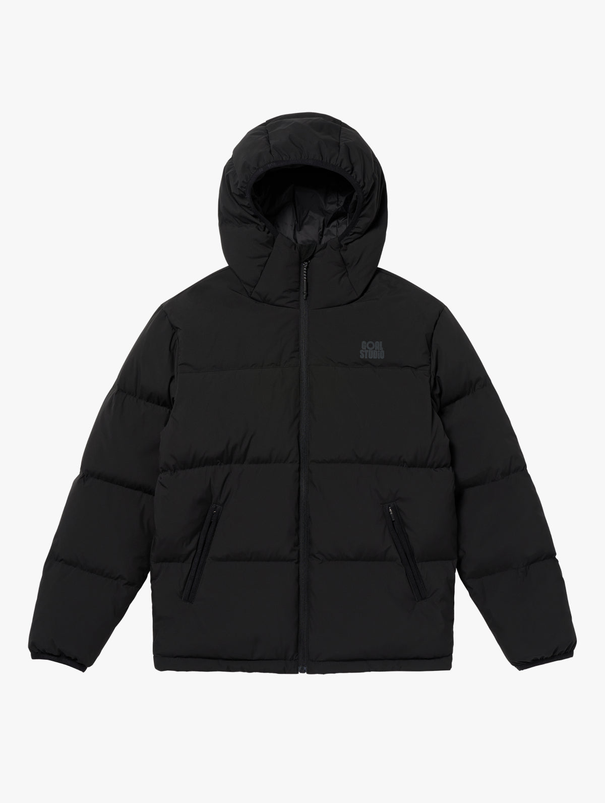 ESSENTIAL HOODED PUFFER DOWN JACKET - BLACK