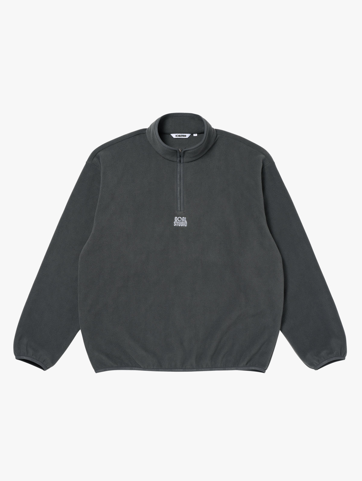 ESSENTIAL MICROFLEECE QUARTER ZIP-UP TEE - CHARCOAL