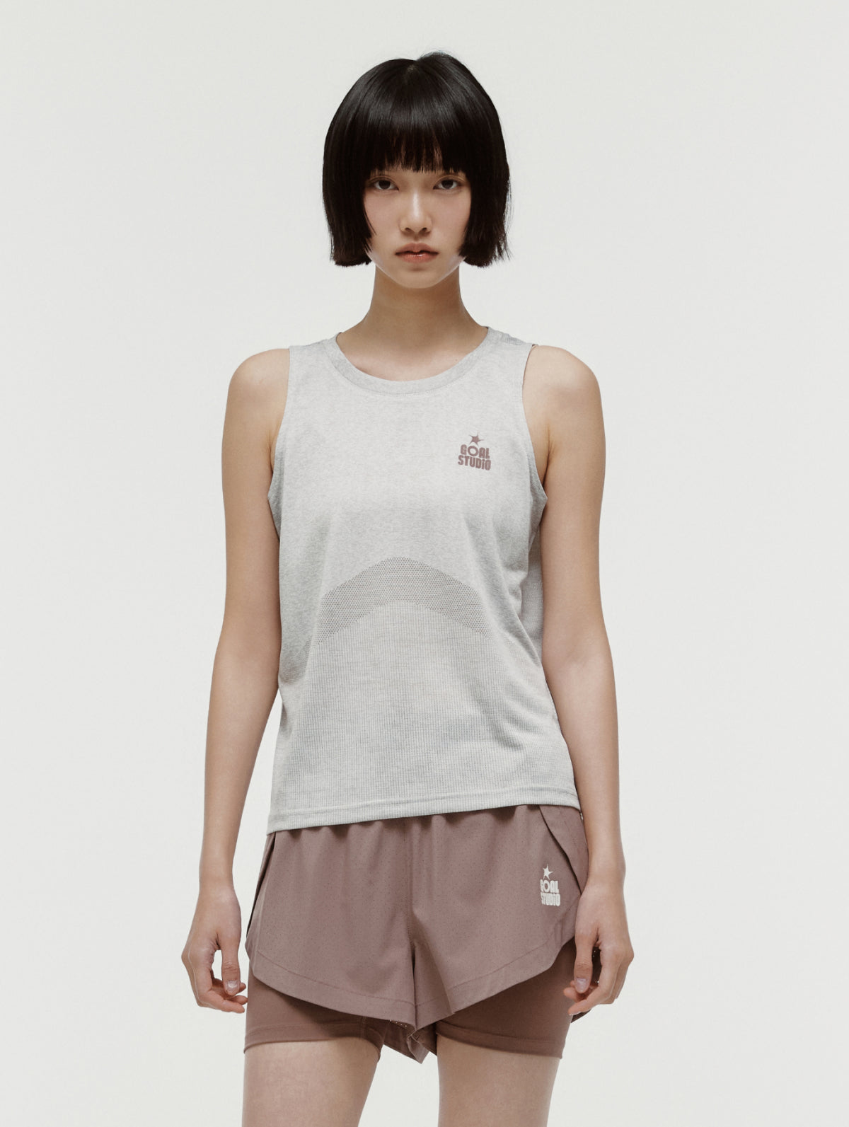 W'S JACQUARD SLEEVELESS - BEIGE