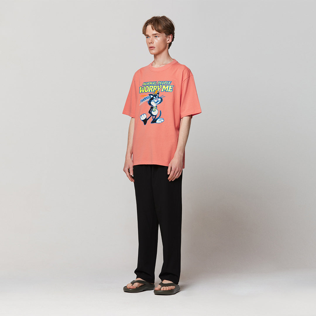 ゴールスタジオ フィアレス ビッグキャット 半袖 Tシャツ コーラルレッド