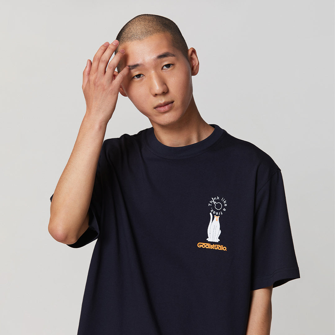 ゴールスタジオ フィアレス ビッグボム 半袖 Tシャツ ネイビー