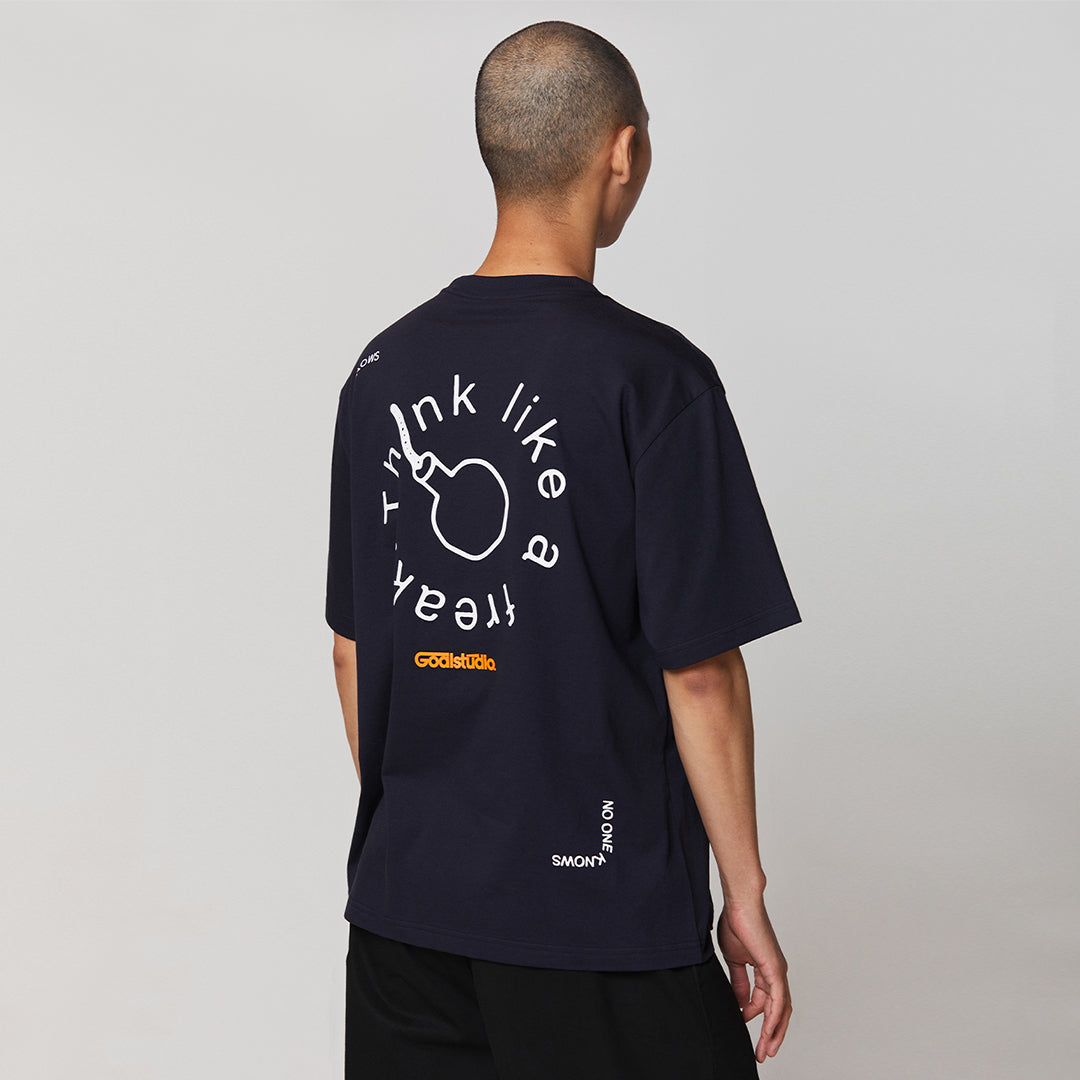 ゴールスタジオ フィアレス ビッグボム 半袖 Tシャツ ネイビー
