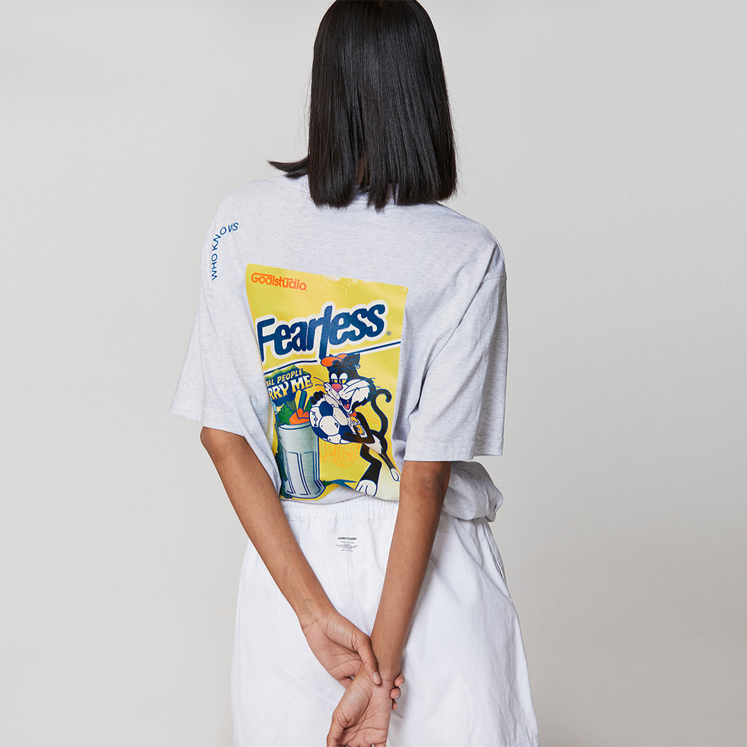 ゴールスタジオ フィアレス ビッグキャット シリアルボックス 半袖 Tシャツ グレー