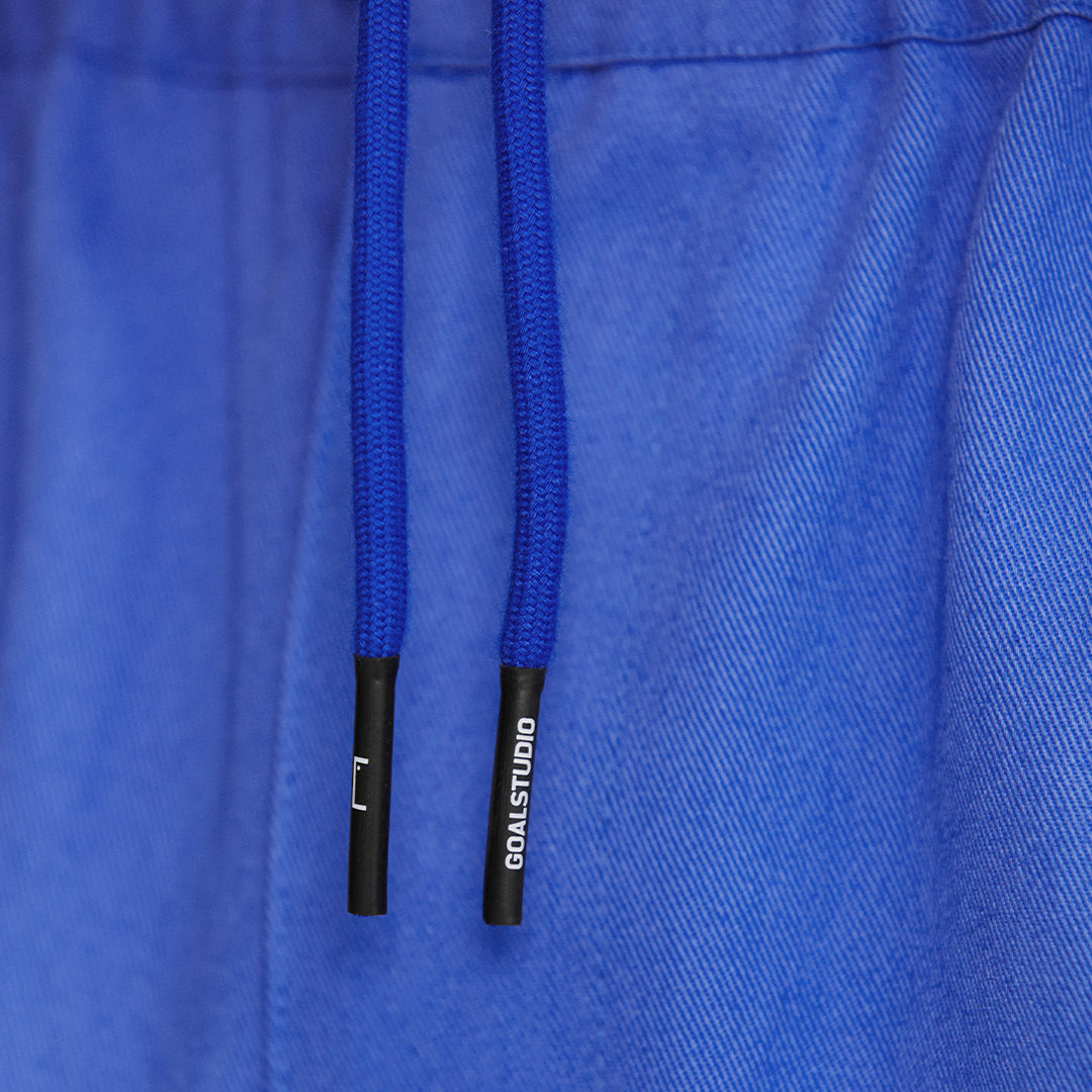 ゴールスタジオ ゴールポスト ロゴ コットン チノ ショーツ ブルー