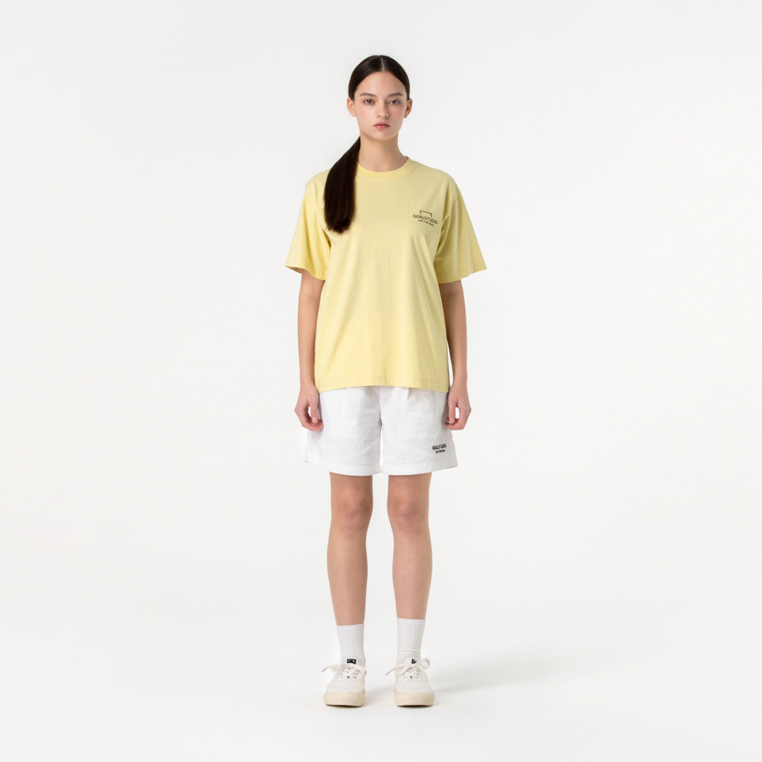 ゴールスタジオ エッセンシャル ビッグロゴ Tシャツ ライトイエロー