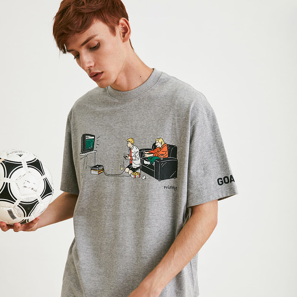 ゴールスタジオ “LIVE THE GOAL” フライデー 半袖 Tシャツ グレー