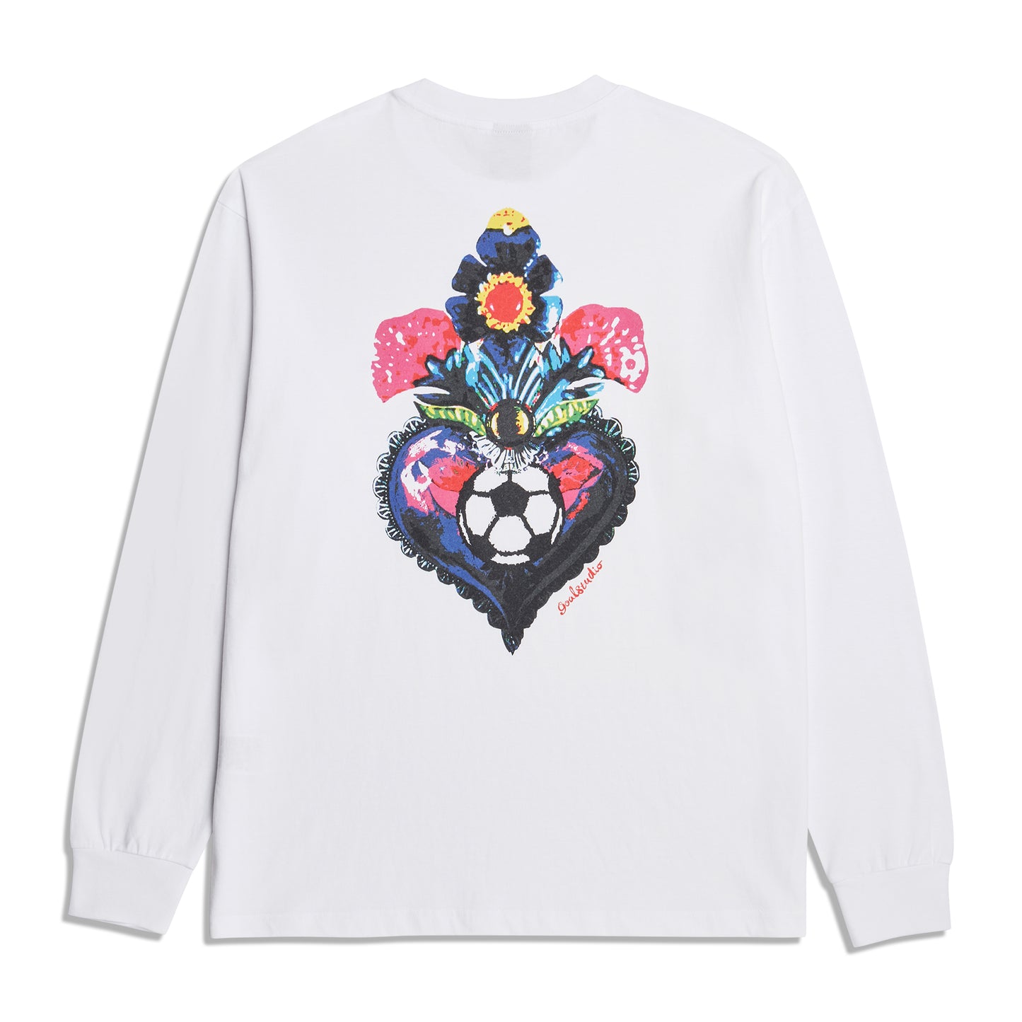 ゴールスタジオ ハートボール グラフィック ロングスリーブ Tシャツ ホワイト