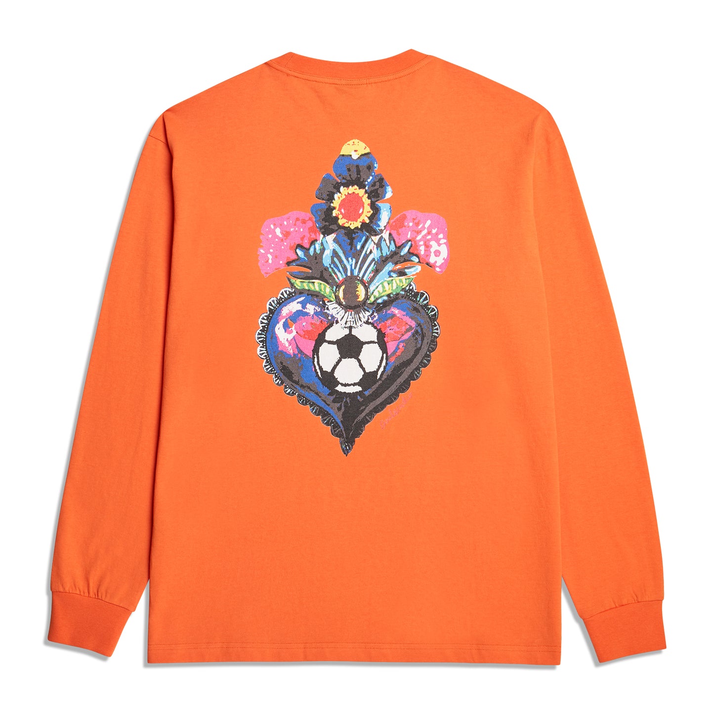 ゴールスタジオ ハートボール グラフィック ロングスリーブ Tシャツ オレンジ