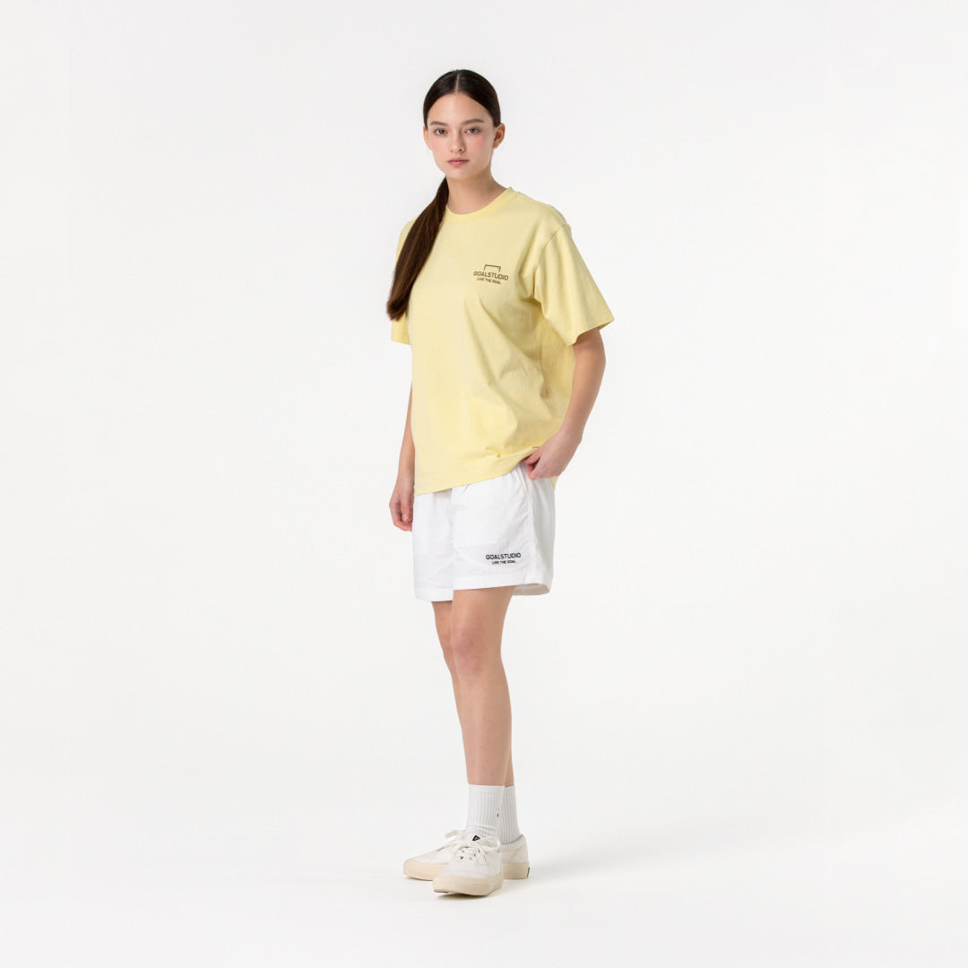 ゴールスタジオ エッセンシャル ビッグロゴ Tシャツ ライトイエロー