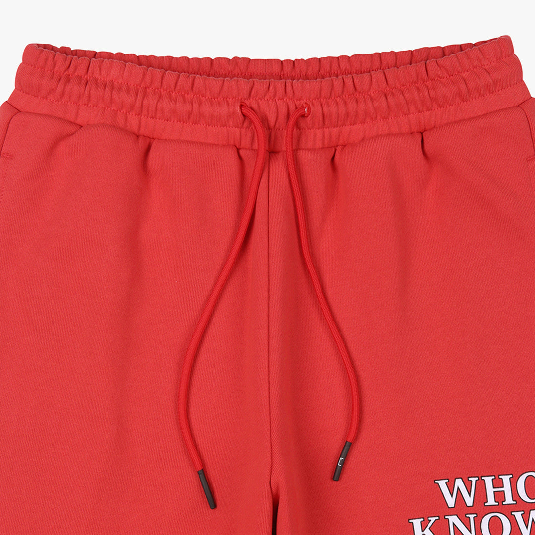ゴールスタジオ WHO KNOWS? フーノウズ ボブスレー ドローストリング スウェット パンツ レッド