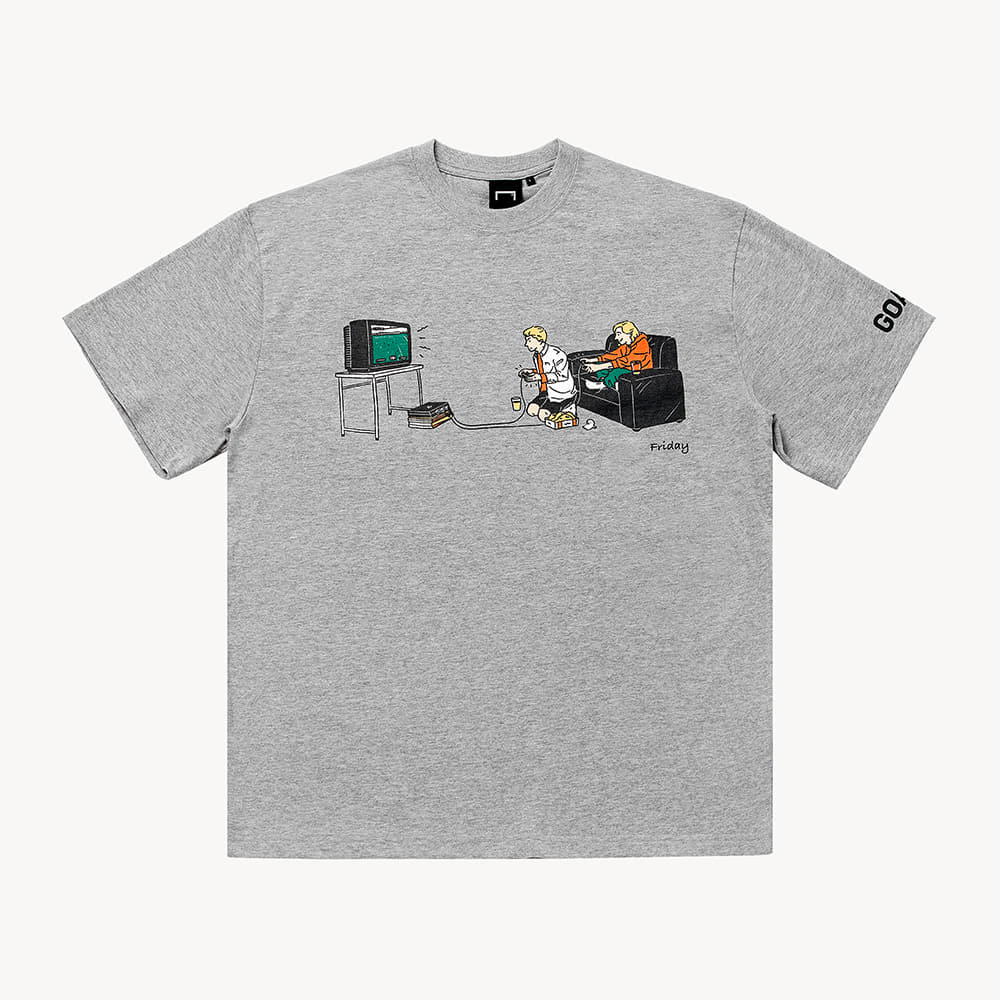 ゴールスタジオ “LIVE THE GOAL” フライデー 半袖 Tシャツ グレー