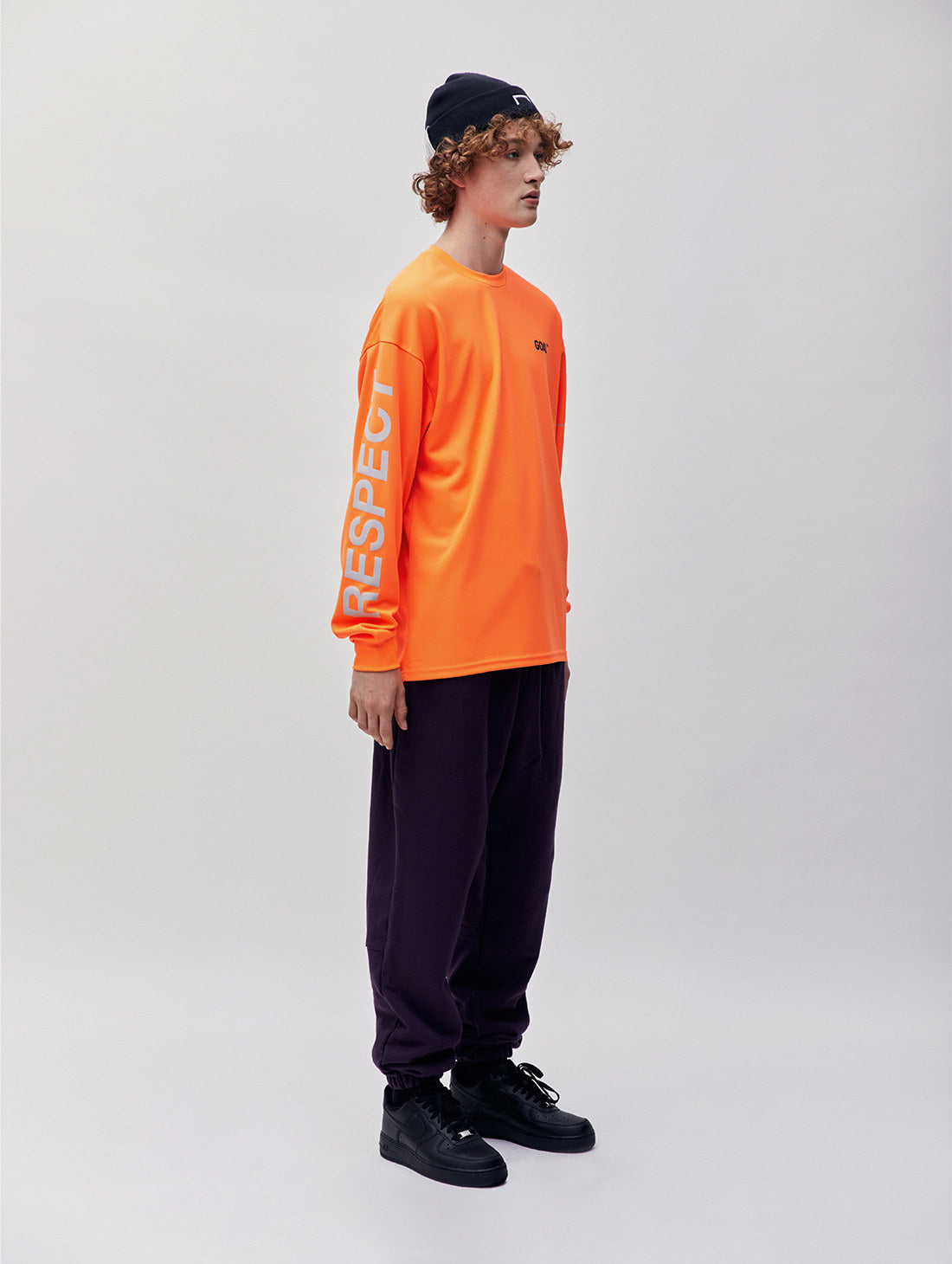ゴールスタジオ リスペクト ロングスリーブ Tシャツ オレンジ