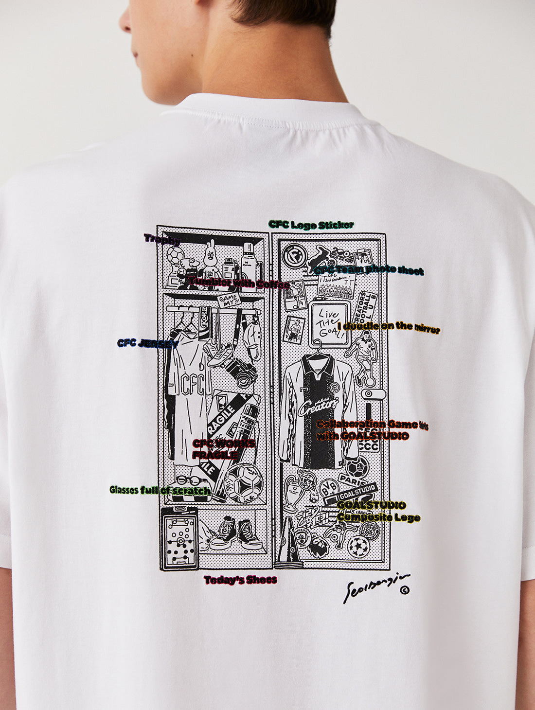ゴールスタジオ CFC ロッカールーム 半袖 Tシャツ ホワイト