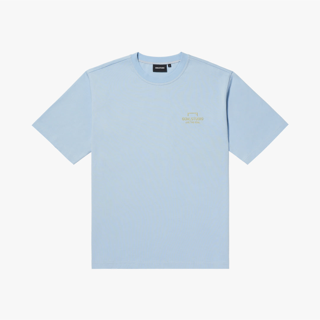 ゴールスタジオ エッセンシャル ビッグロゴ Tシャツ ライトブルー