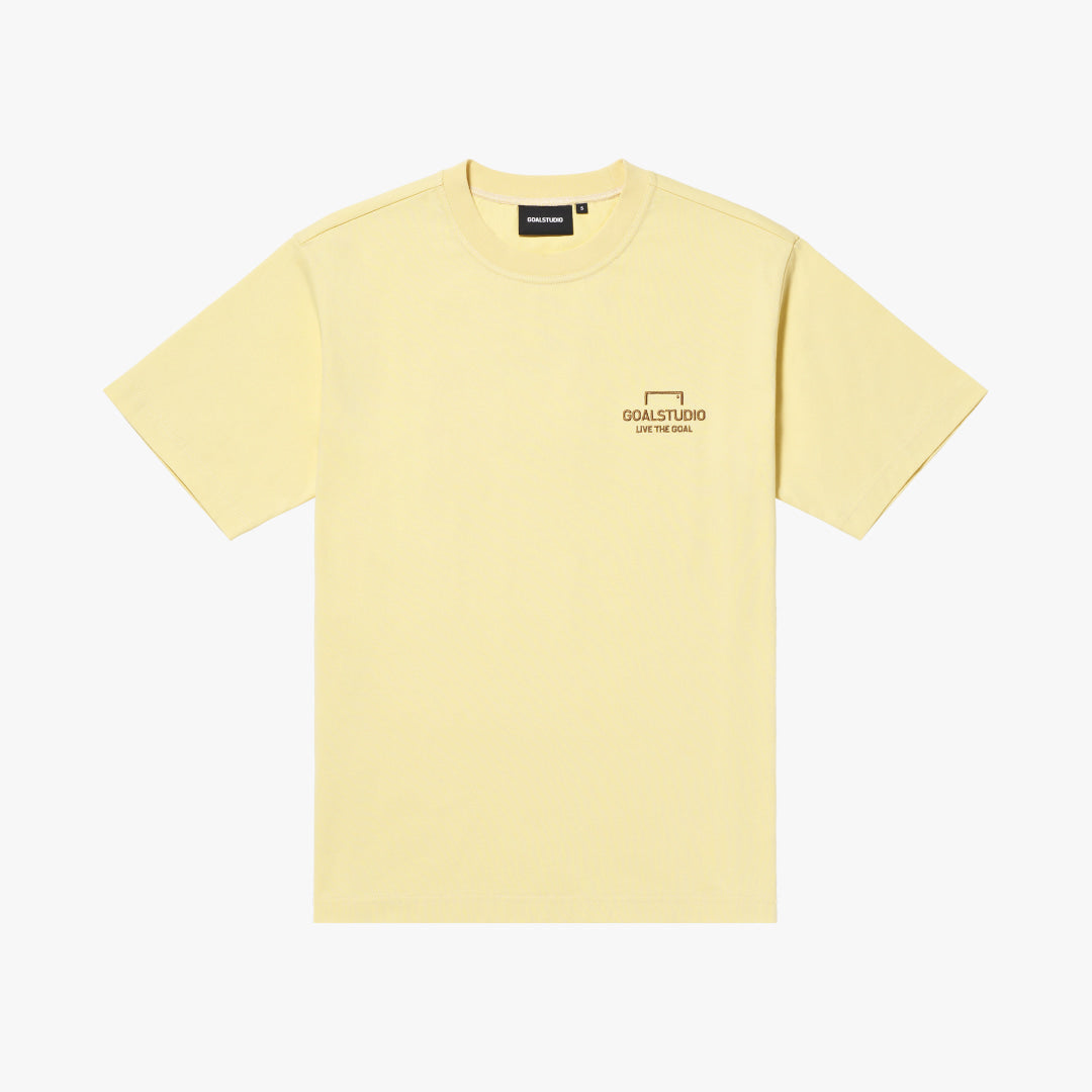 ゴールスタジオ エッセンシャル ビッグロゴ Tシャツ ライトイエロー