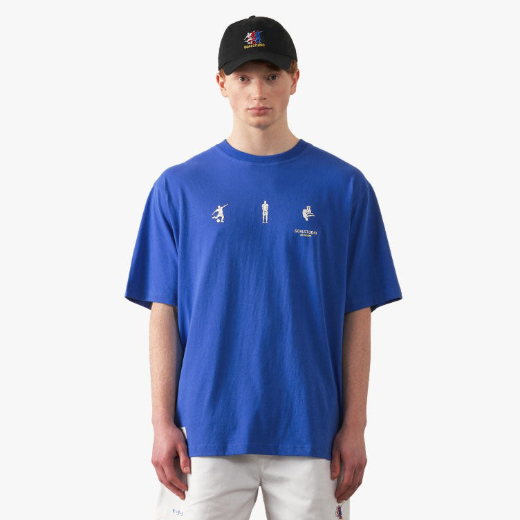 ゴールスタジオ フリーキック フットボールポジション 半袖 Tシャツ ブルー
