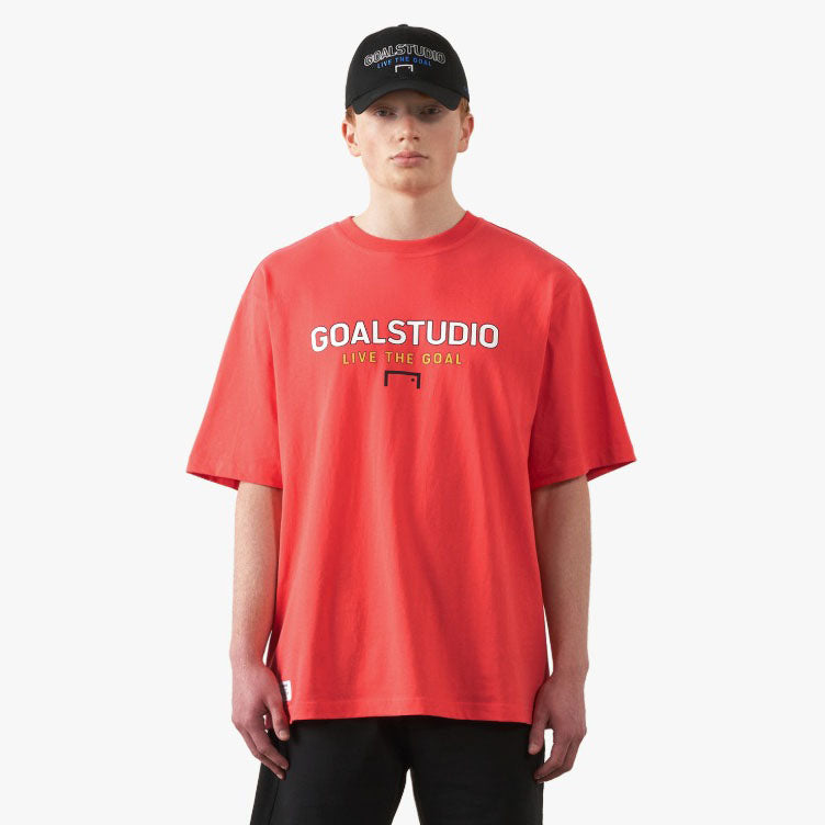 ゴールスタジオ フリーキック GOALPOST ロゴ 半袖 Tシャツ レッド