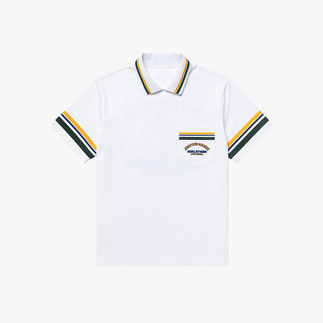 ゴールスタジオ A-SKIN リオ ビーチ カトレヤ アートワーク ポロ Tシャツ ホワイト