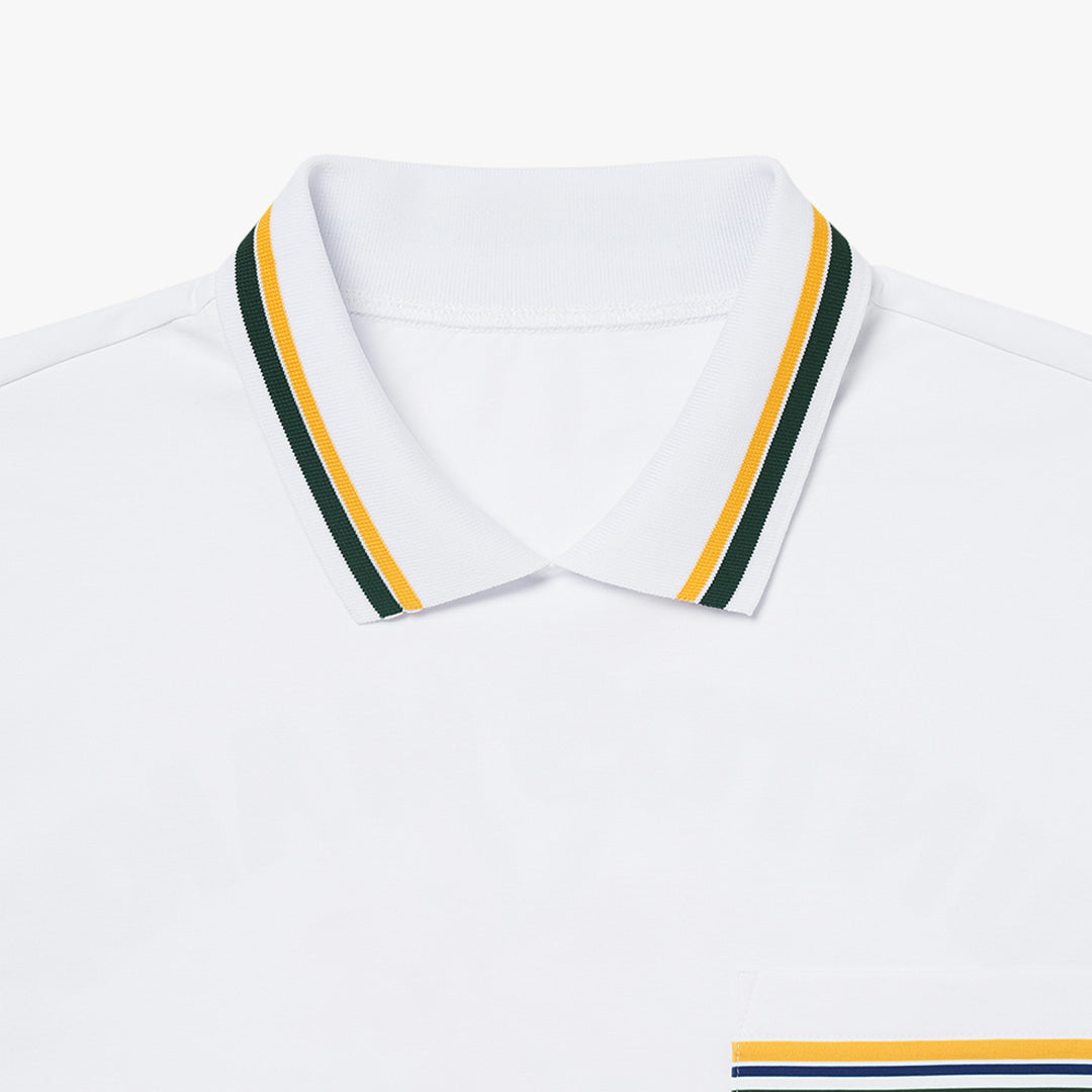 ゴールスタジオ A-SKIN リオ ビーチ カトレヤ アートワーク ポロ Tシャツ ホワイト