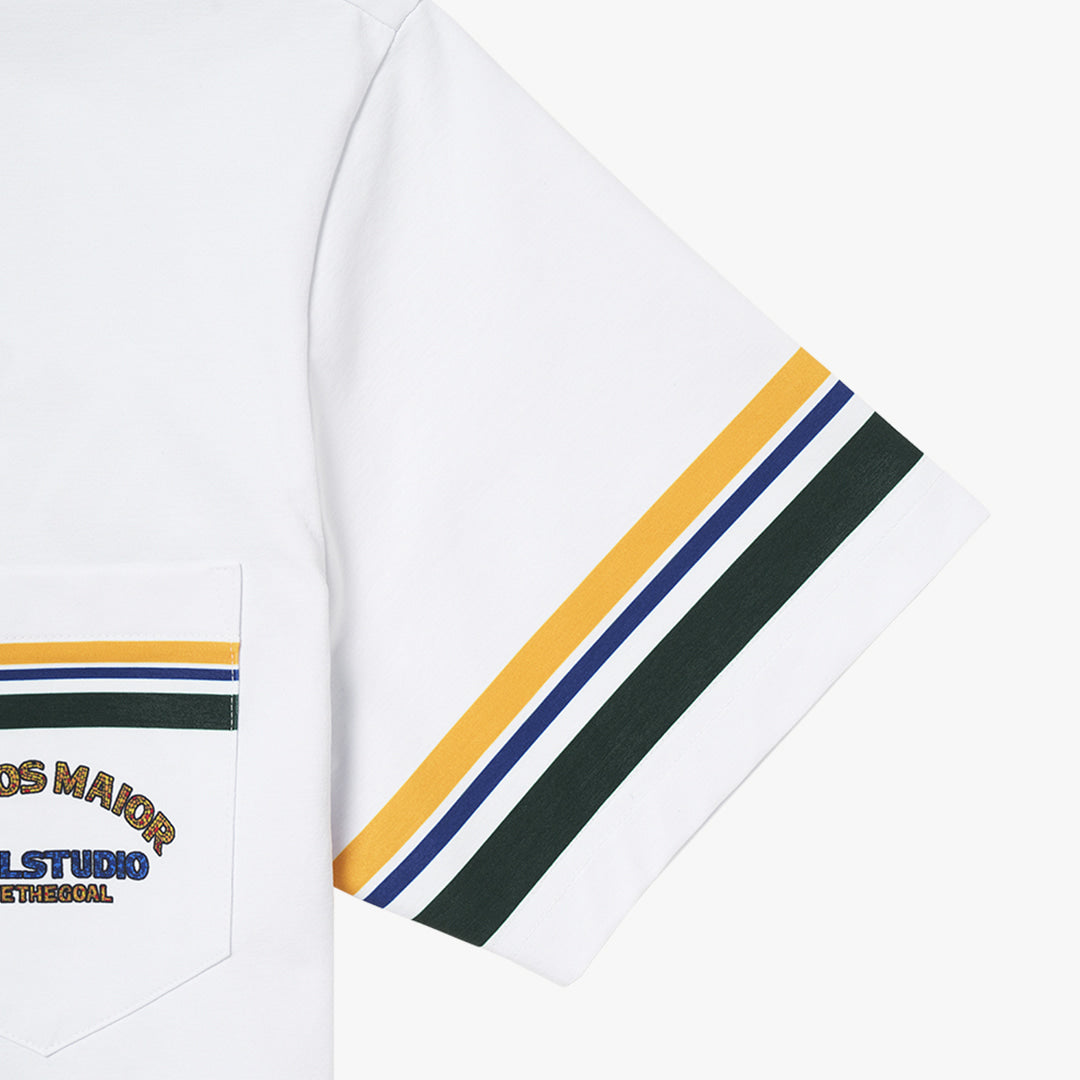 ゴールスタジオ A-SKIN リオ ビーチ カトレヤ アートワーク ポロ Tシャツ ホワイト