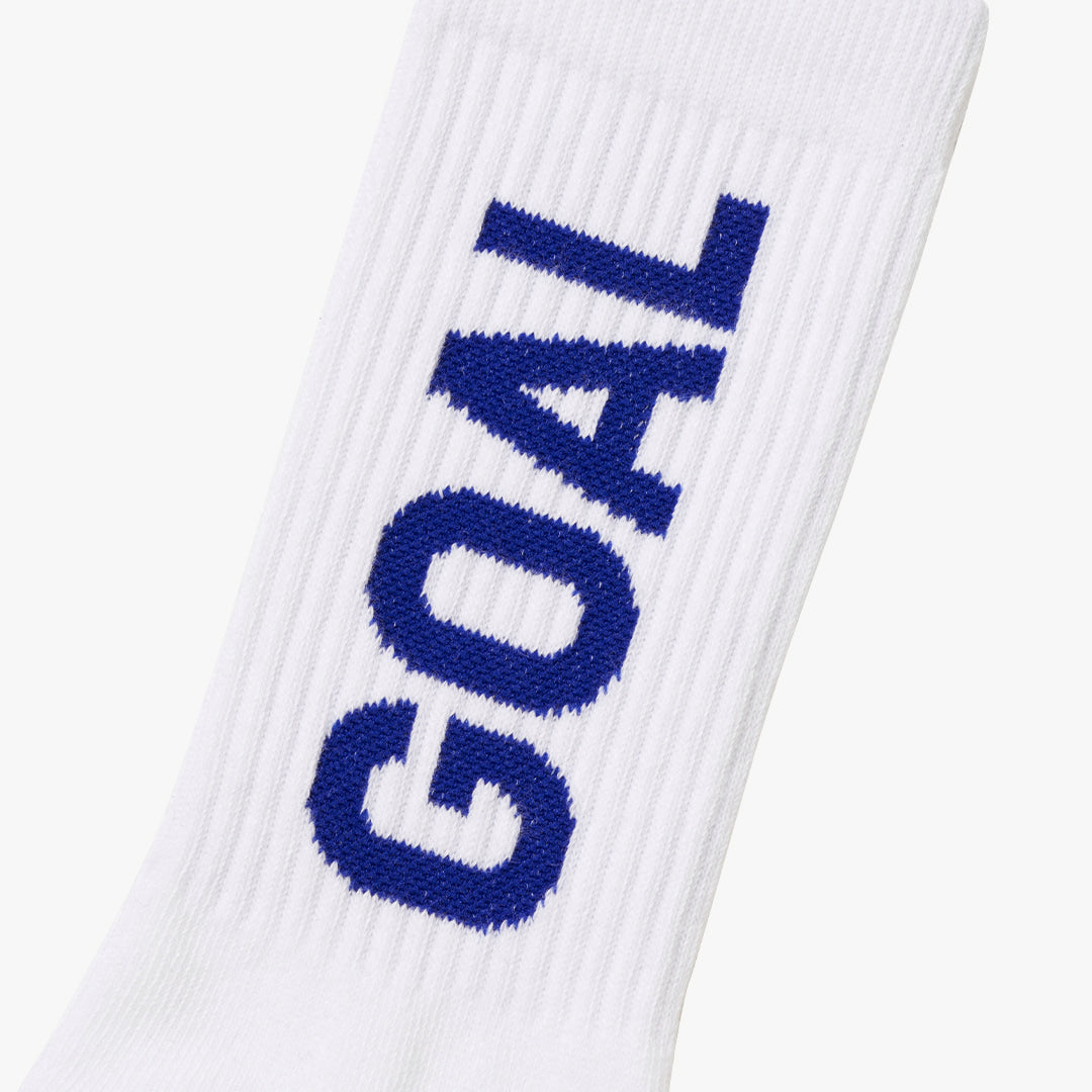 ゴールスタジオ GOAL クルー ソックス ロゴ ブルー