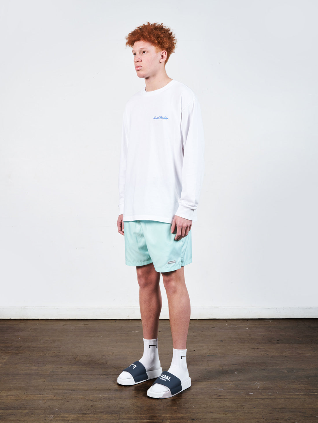 ゴールスタジオ ハートボール グラフィック ロングスリーブ Tシャツ ホワイト