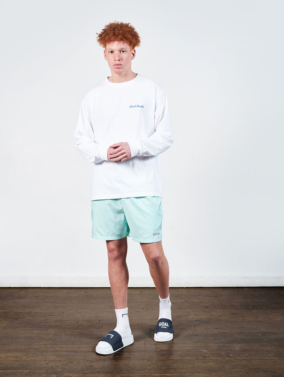 ゴールスタジオ ハートボール グラフィック ロングスリーブ Tシャツ ホワイト