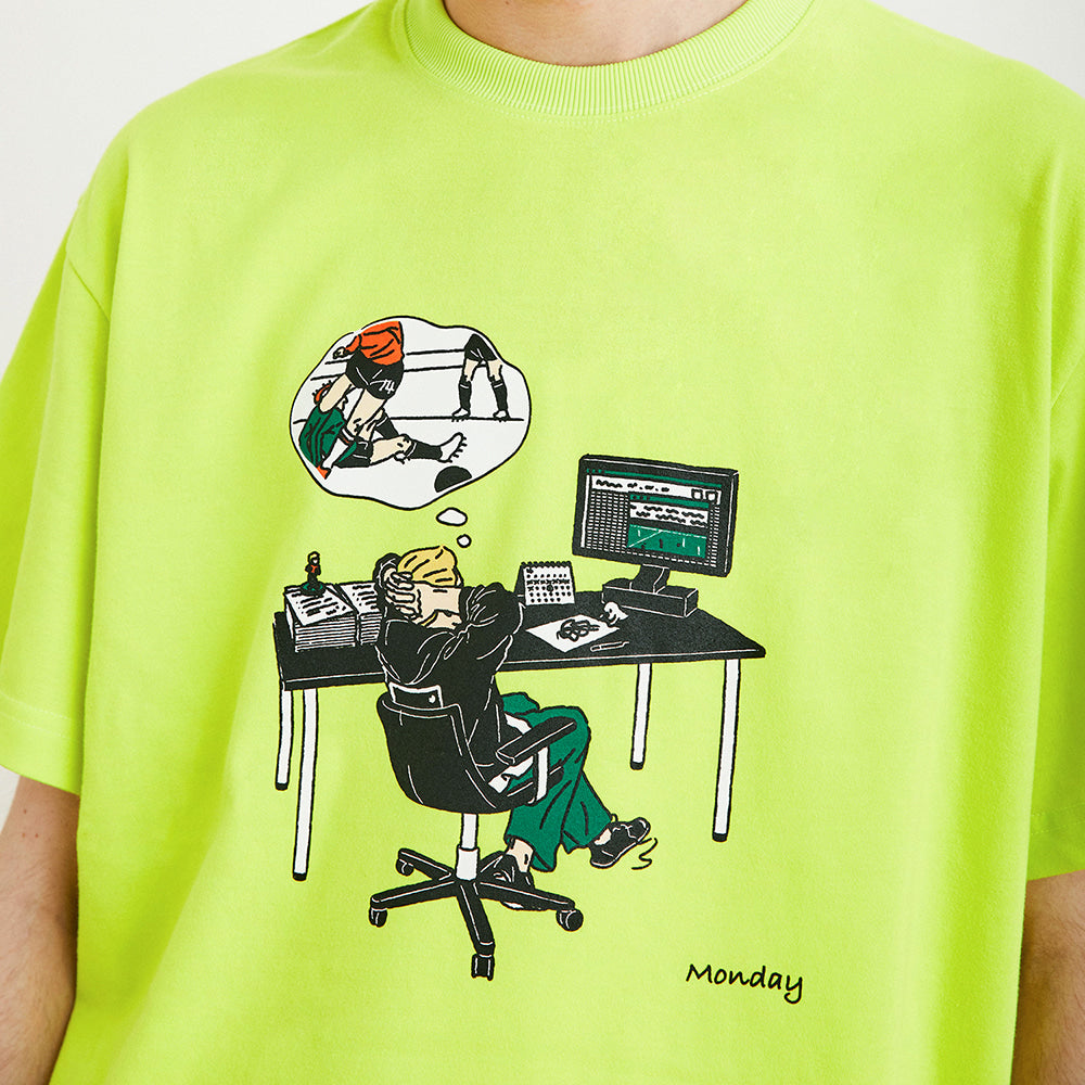 ゴールスタジオ “LIVE THE GOAL” マンデー 半袖 Tシャツ ネオンイエロー